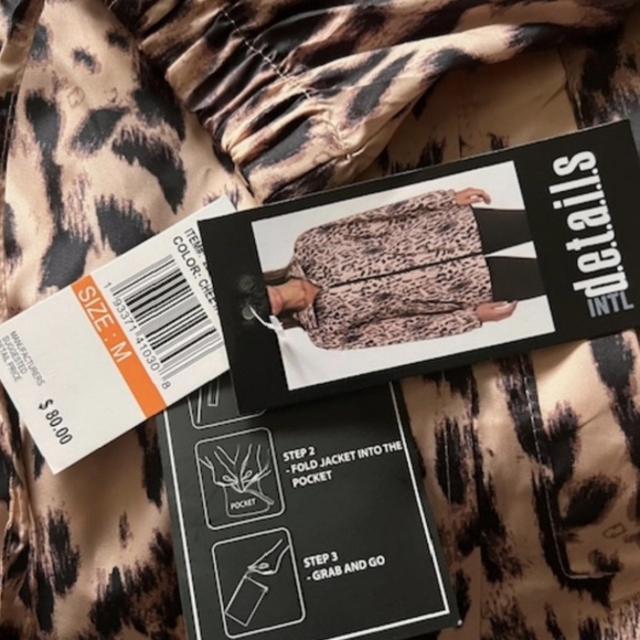 🐆D.E.T.A.I.L.S Leopard Print Spring Jacket Size Small - Picture 7 of 7